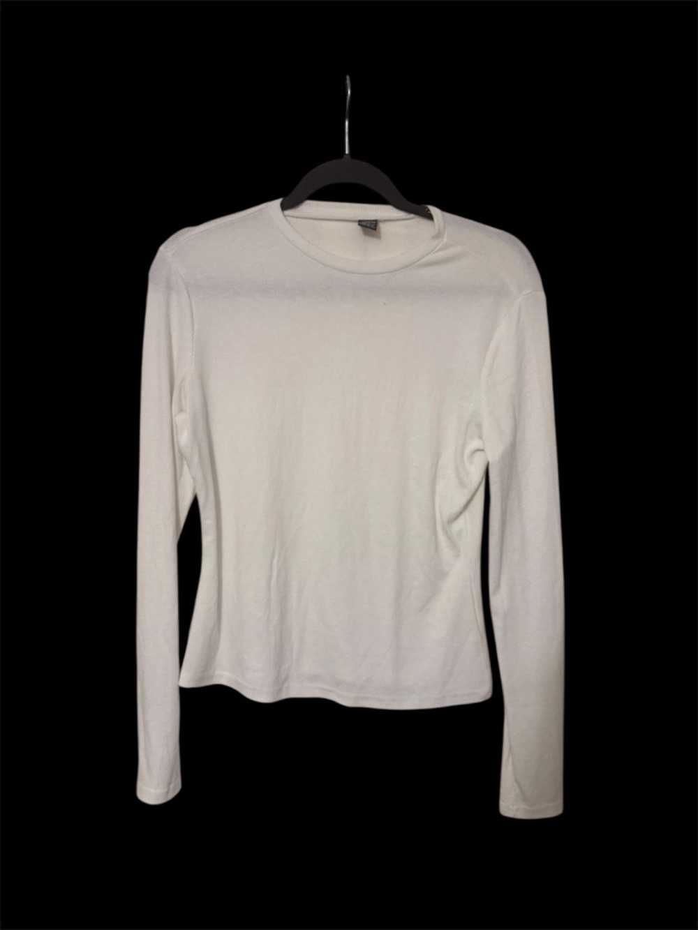 SHEIN White Ribbed Crewneck Shirt